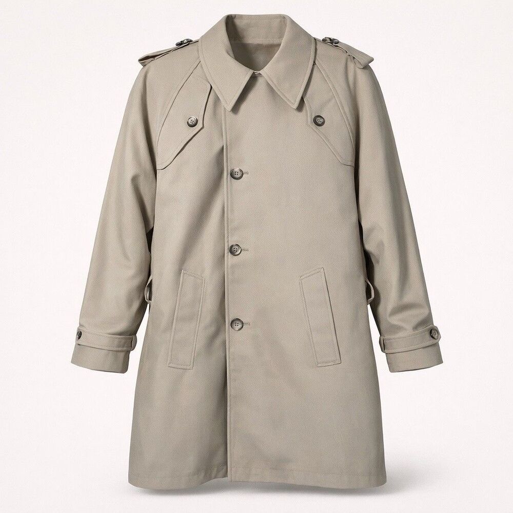 Lee Wald Weatherpal Trench Coat Men's 38 Warm Borg Lined Khaki Brown Jacket VTG